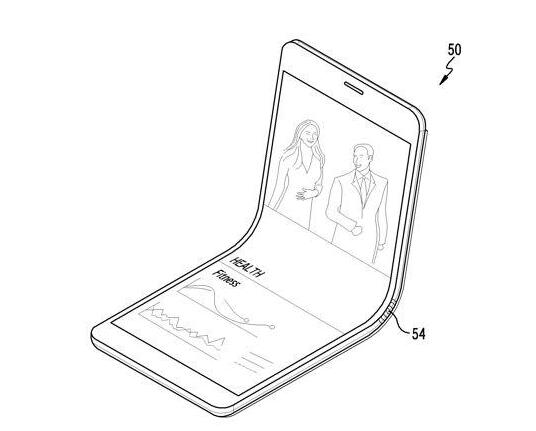 三星2016年的一项专利展示了采用定制铰链设计来支持手机折叠的